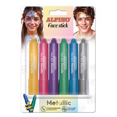 Maquillaje Alpino Face Stick colores metálicos 6u
