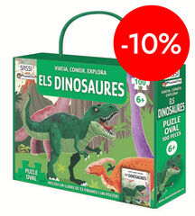 Libro y Puzle Dinosaures 100 piezas