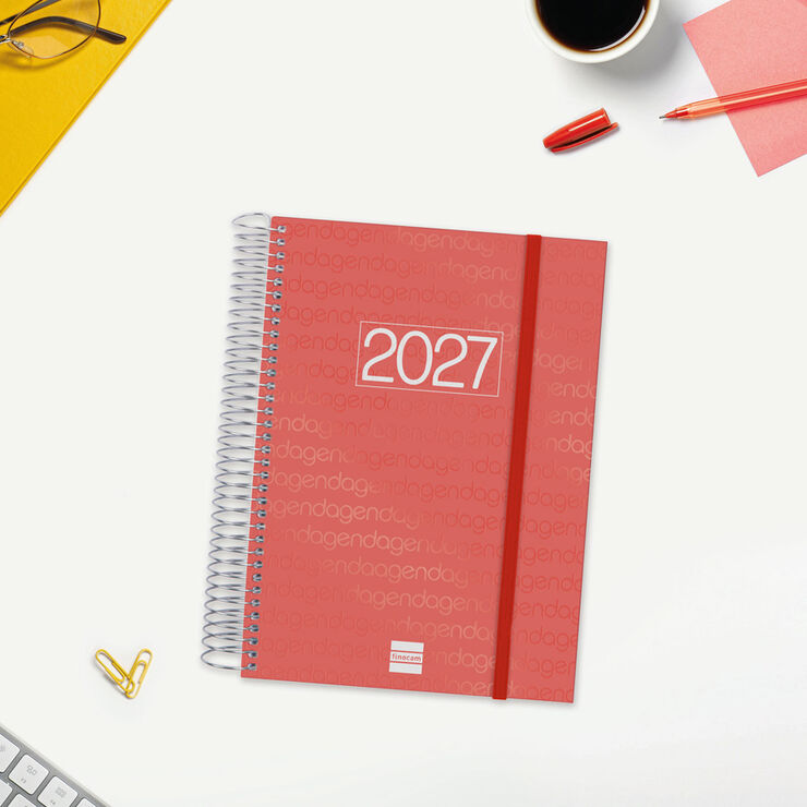 Agenda Finocam Year D&iacute;a P&aacute;gina 2027 Catal&aacute;n Rojo