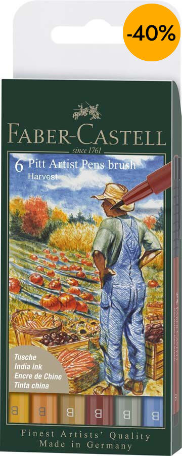 Pitt Artist Pen brush Harvest 6 colores