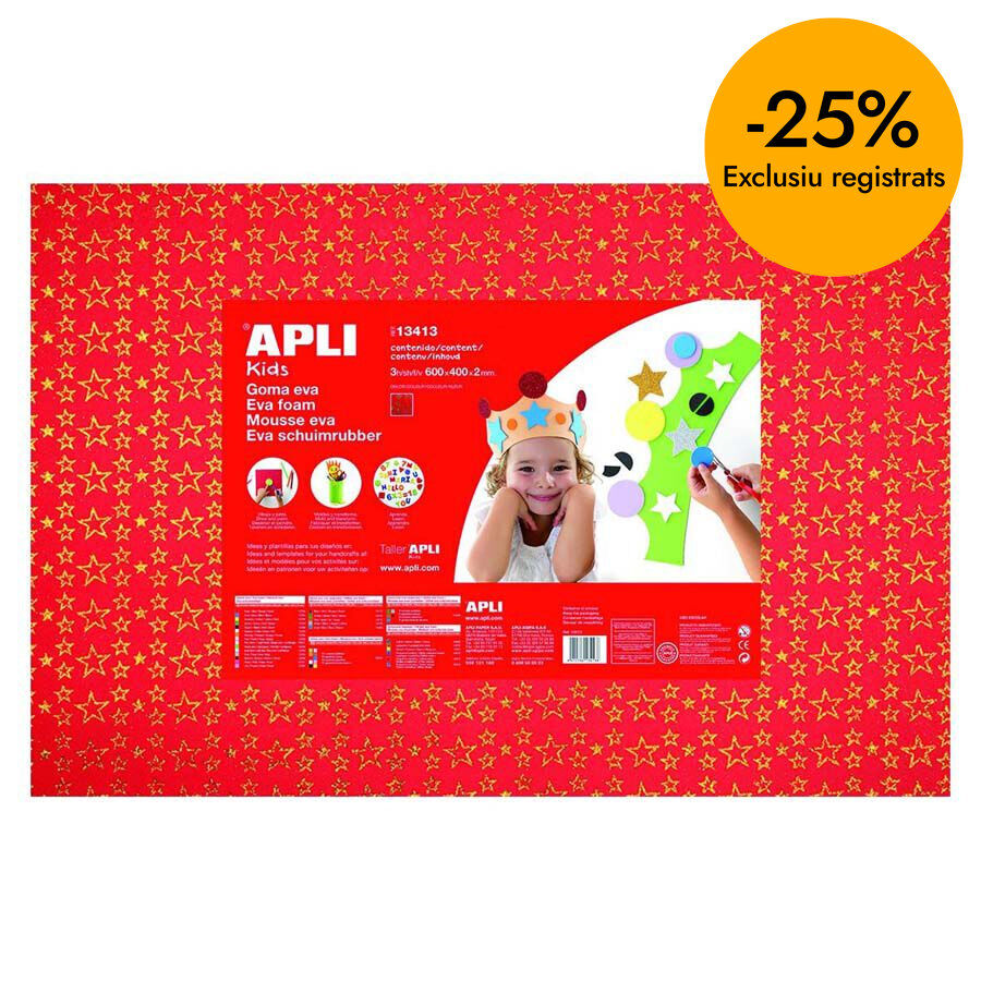 Goma Eva Apli Purpurina Estrella 60x40 3u