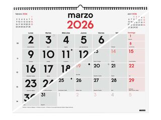 Calendario pared Finocam Mixto XL 2026 castellano