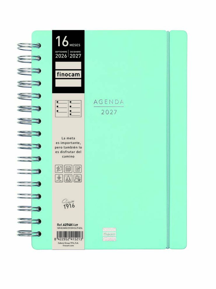 Agenda Finocam 16M Haiku E10 Sem/Vista Castellano 2026-27 Azul