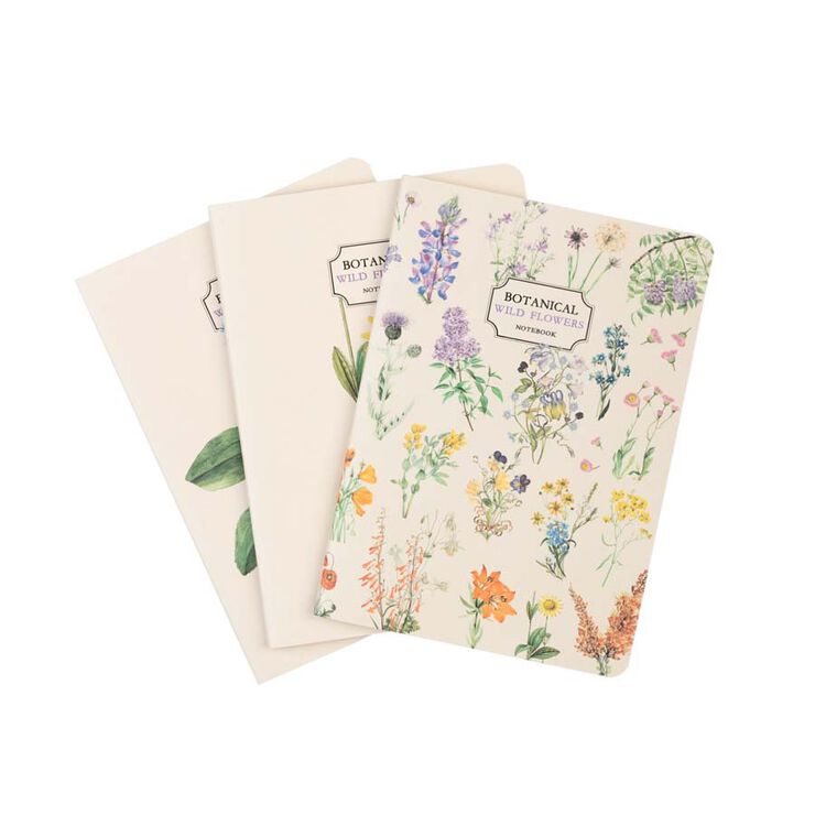 Pack 3 Cuadernos A6 Kokonote Botanical Wild Flowers