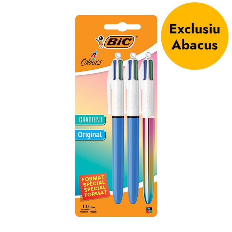 Bolígrafos Bic 4 colores + Degradado 3 unidades