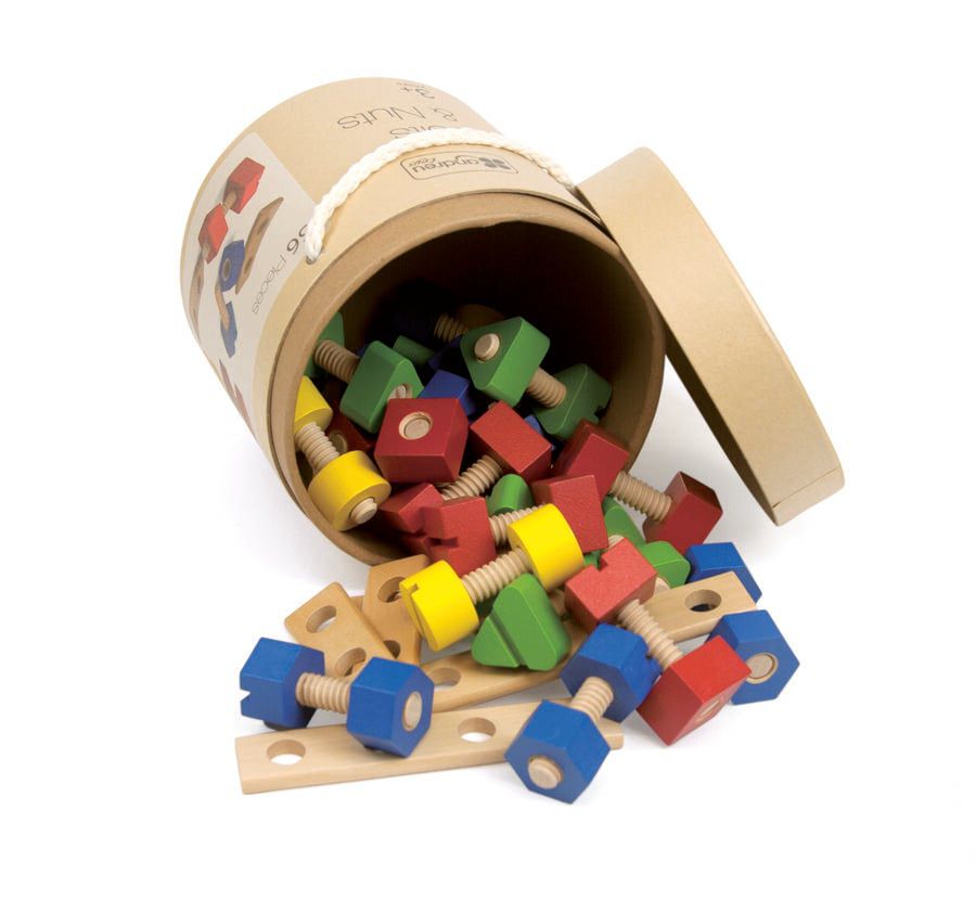 Roscas y tornillos madera 56 piezas