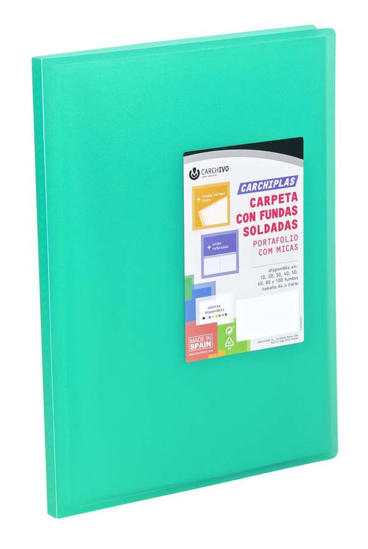 Carpeta 50 fundas A4 Carchiplas Book verde