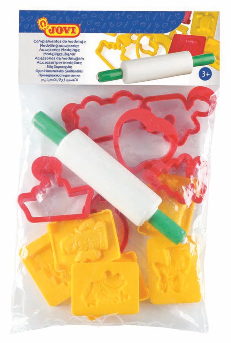 Moldes para plastilina Jovi 12u + 1 rodillo