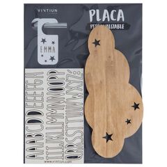Placa decorativa personalizable Nube kraft