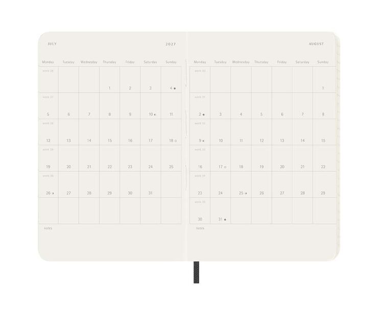 Agenda Moleskine 18 meses sem/vista P tapa blanda negro