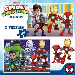 Puzle 2x48 piezas Spidey & His amazing friends