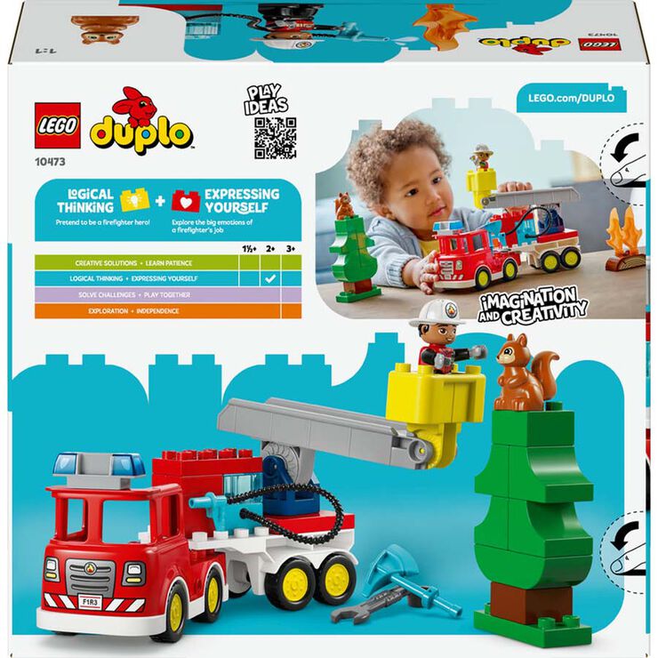 LEGO® DUPLO Town Camió de Bombers amb Mànega i Bombers 10473