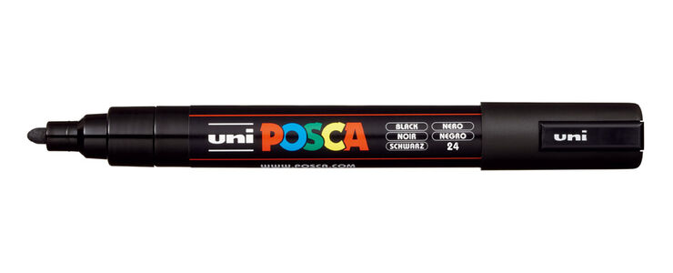 Marcador pintura Posca PC-5M 1,8-2,5 mm negro