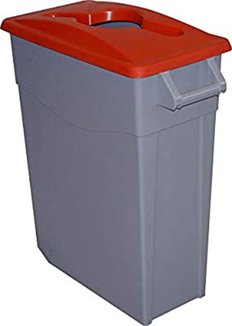 Contenedor Denox Reciclo 65L - Tapa abierta rojo