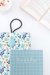 Funda de Libro Drapets Flores Turquesas interior aqua
