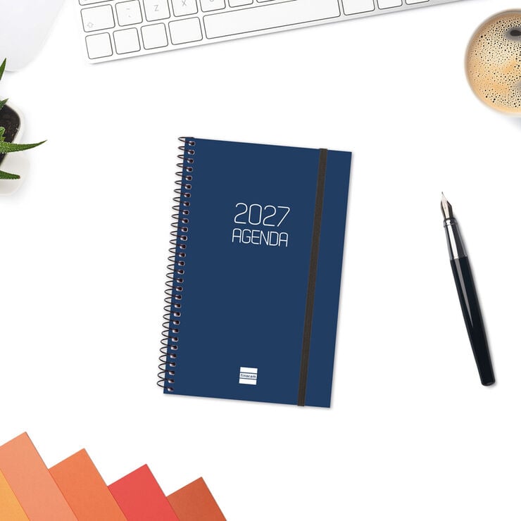 Agenda Finocam Opaque Semana Vista Horizontal 2027 Catal&aacute;n Azul