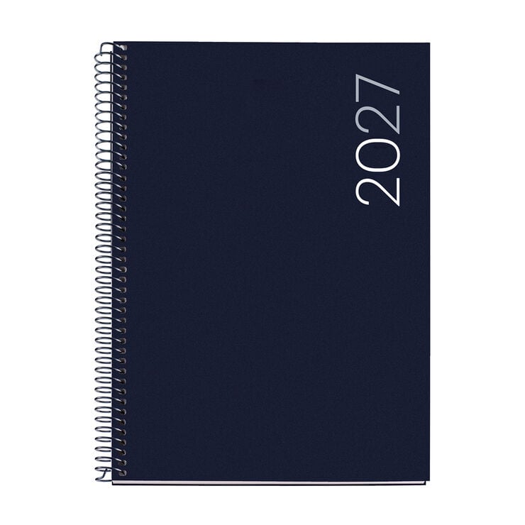 Agenda Miquelrius Especial Plus D&iacute;a P&aacute;gina Multiling&uuml;e City 2027 Azul Marino