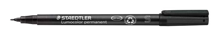 Retoladors permanents Staedtler Lumocolor punta S negre 10u