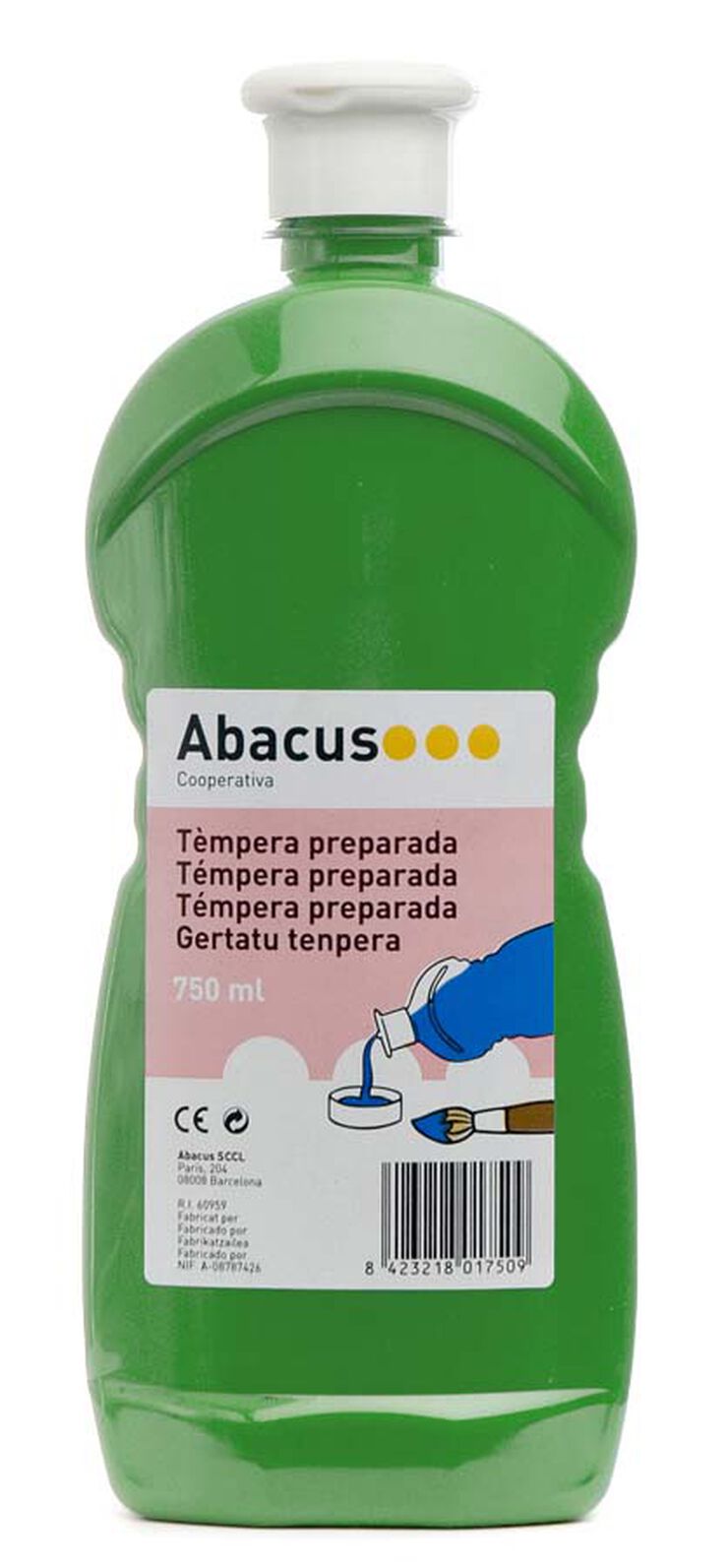 Témpera preparada Abacus 750ml verde