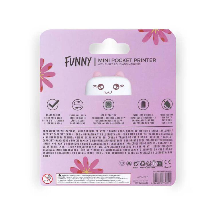 Impresora Mini Funny Kawai rosa