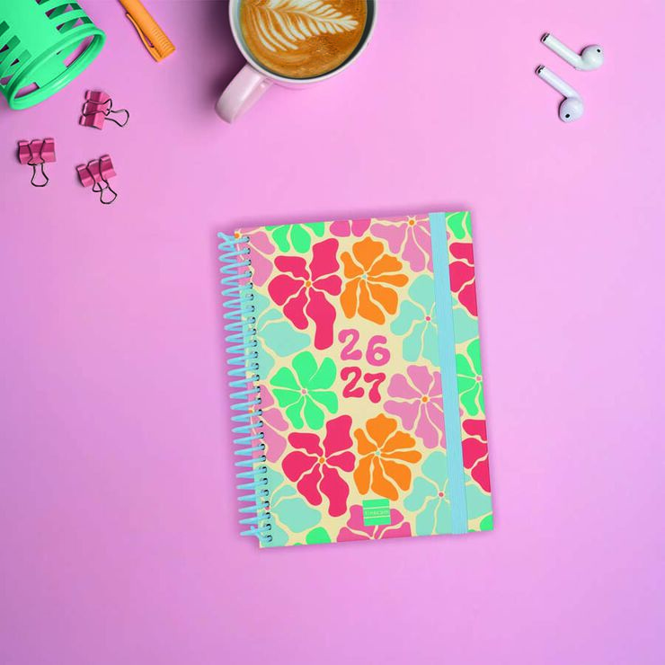 Agenda Escolar Finocam Diva 1/8 Sem/Vista Castellano 2026-27 Spring