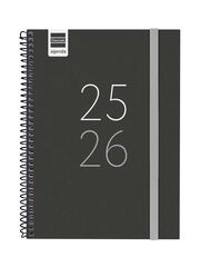 Agenda Finocam escolar Secundària 1/4 setm/vista cat 2025-26 negre