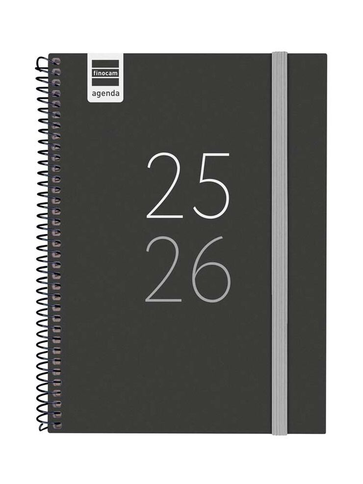 Agenda Finocam escolar Secundària 1/4 setm/vista cat 2025-26 negre