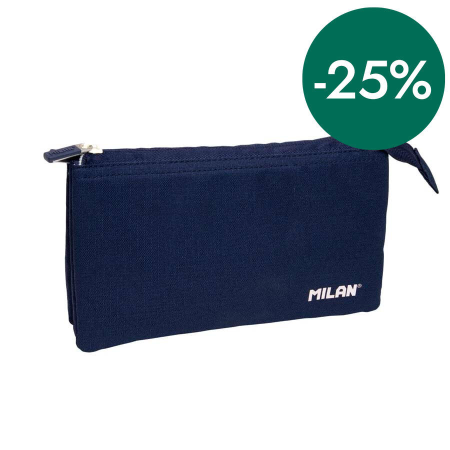 Estuche Milan 1918 3 cremalleras azul marino