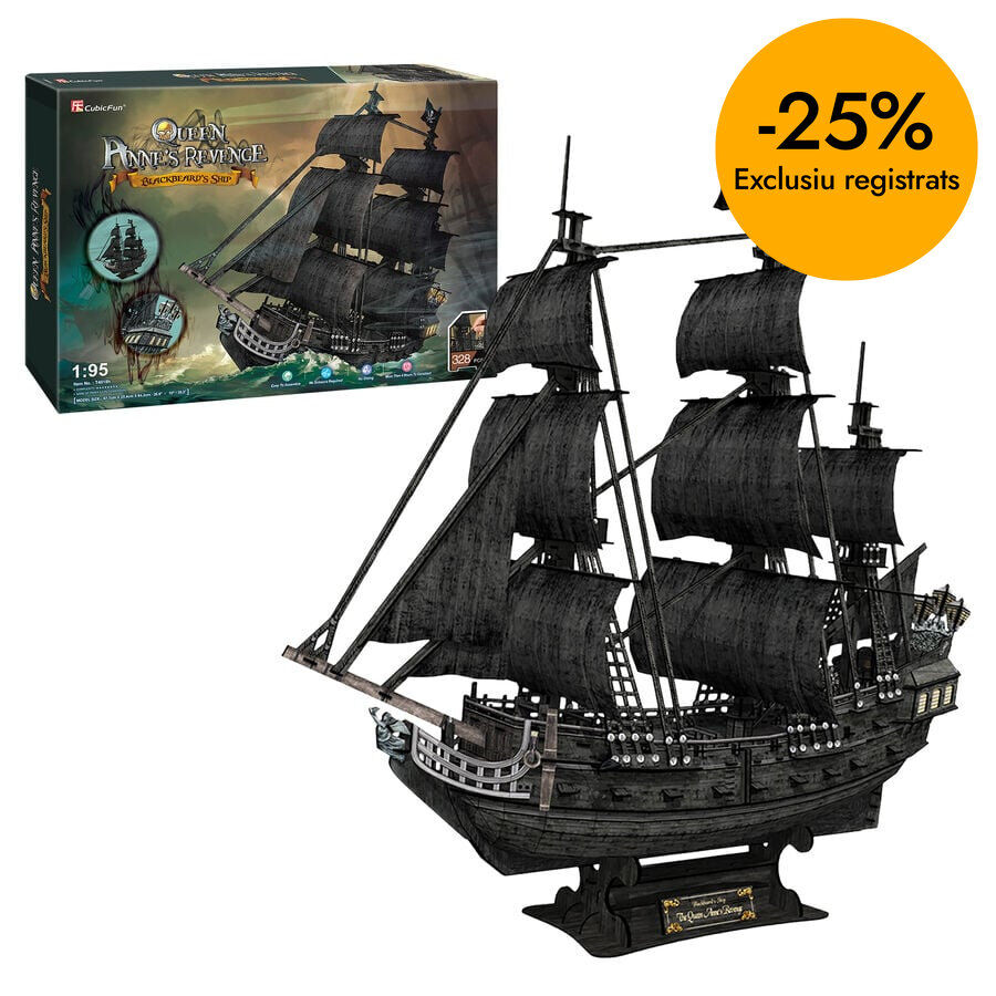 Puzle 3D 328 peces Cubic Fun Vaixell Pirata Queen Anne's Revenge