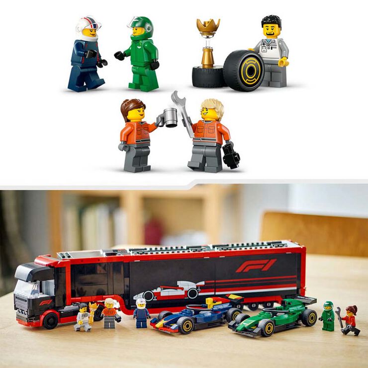 LEGO® LEGO City Camión de F1® con Coches de F1® RB20 y AMR24 60445