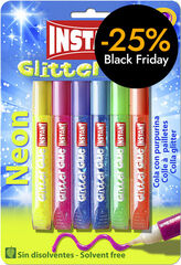 Cola Instant Glitter Neon de 6 colors