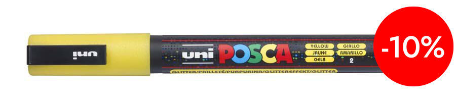 Rotulador Posca PC-3M 0,9-1,3mm amarillo glitter