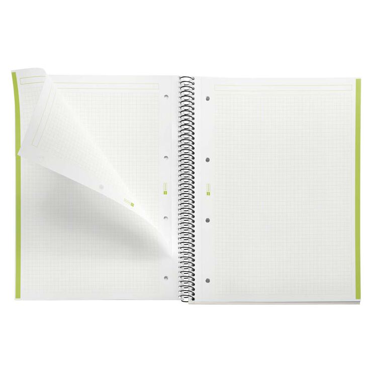 Libreta espiral Miquelrius A4 80 hojas 5x5 verde