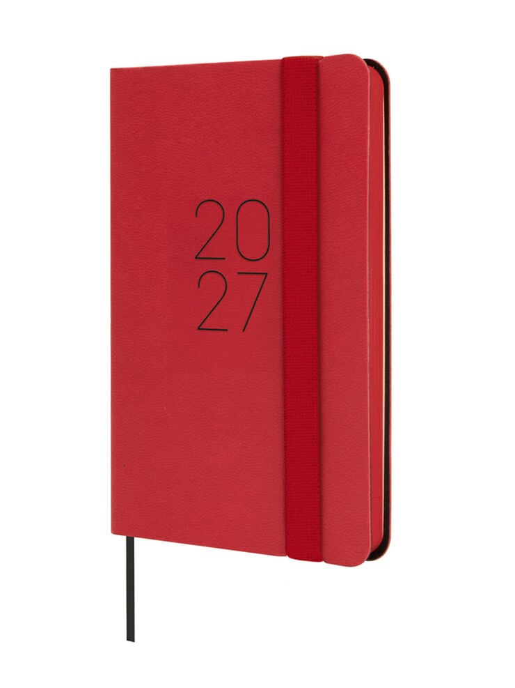 Agenda Finocam Flex Llisa Semana Vista Horizontal 2027 Castellano Rojo