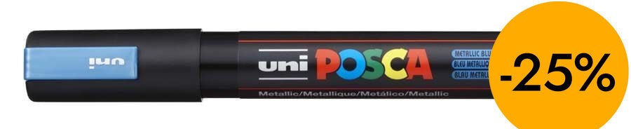 Rotulador Posca PC-5M 1,8-2,5mm azul metal