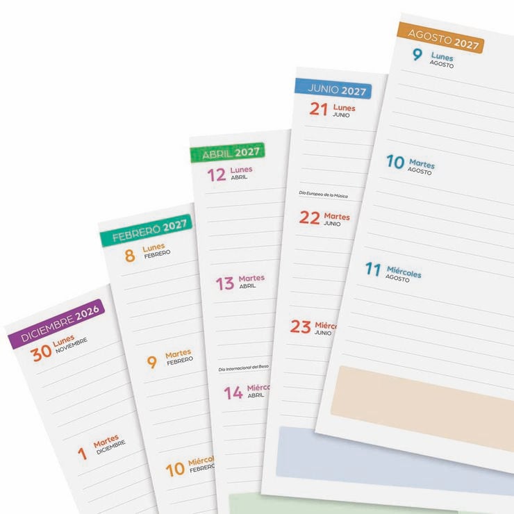 Agenda Escolar Finocam Cosmoflex 1/4 Sem/Vista Castellano 2026-27 Azul