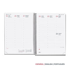 Agenda Miquelrius Espiral Plus Semana Vista Multiling&uuml;e 2027 Azul Marino