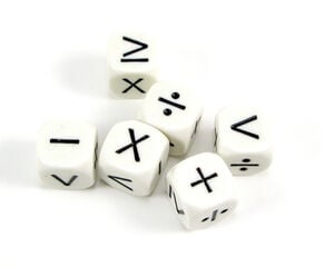 Dado 6 caras signos matemáticos 6 unidades Dado 6 caras signos matemáticos 6 unidades