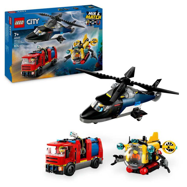 LEGO® LEGO City Remix: Helicòpter, Camió de Bombers i Submarí 60462