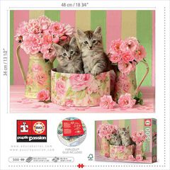 Puzle 500 piezas gatets amb roses