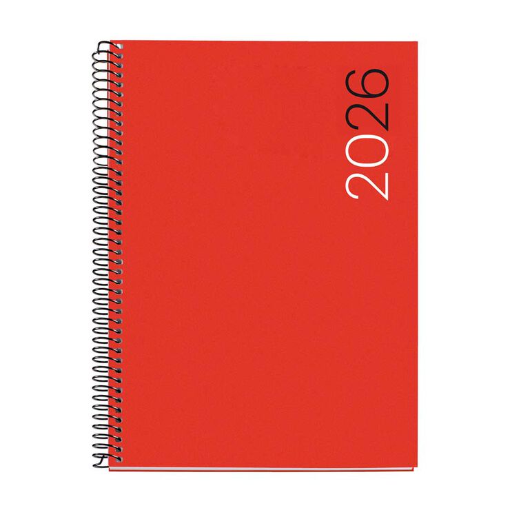 Agenda Espiral Miquelrius Plus día/pág mult 2026 City rojo