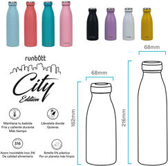 Botella termo Runbott City 350ml negro