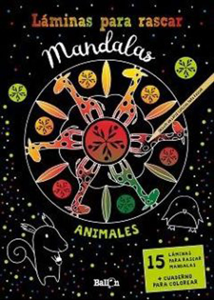 Láminas para rascar Mandalas. Animales