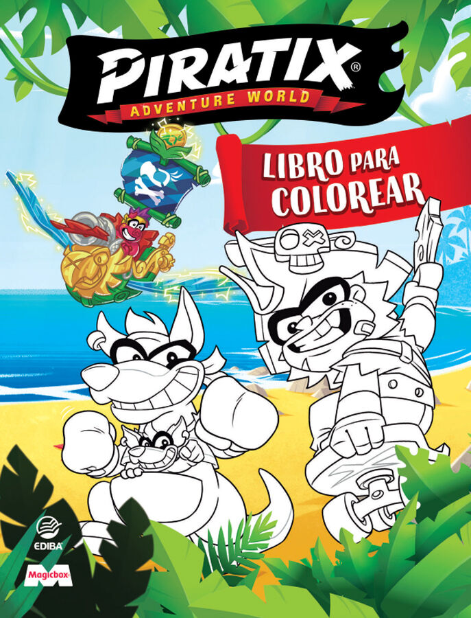 Libro para colorear Piratix N&ordm; 2 - Golden Treasure a Crazy Jungle