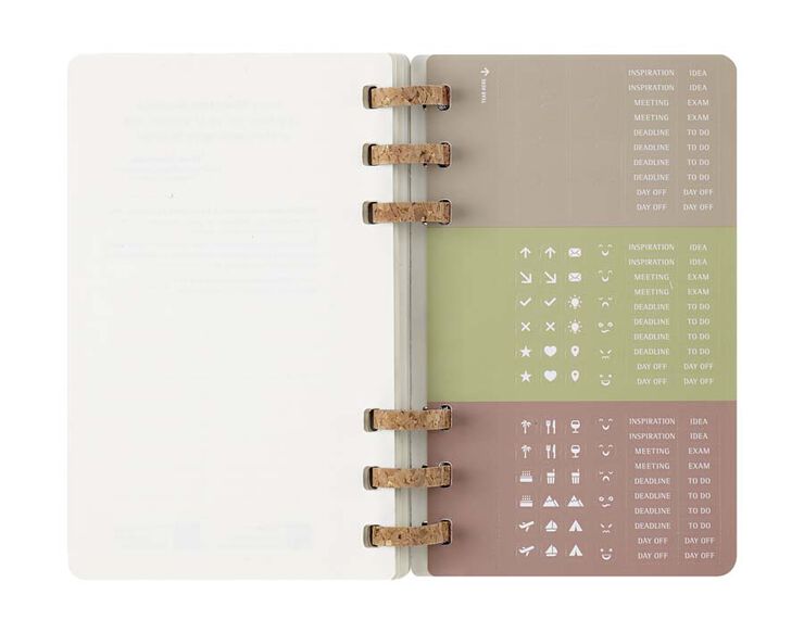 Agenda escolar espiral moleske tapa blanda sem/vista L 2025-26 negro