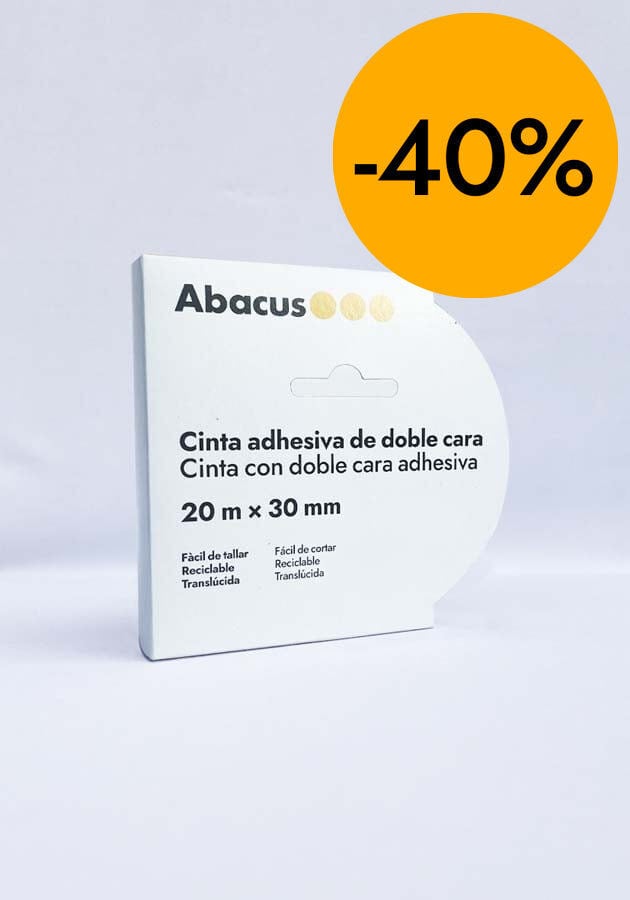 Cinta adhesiva doble cara tis&uacute; Abacus 30mmx20m