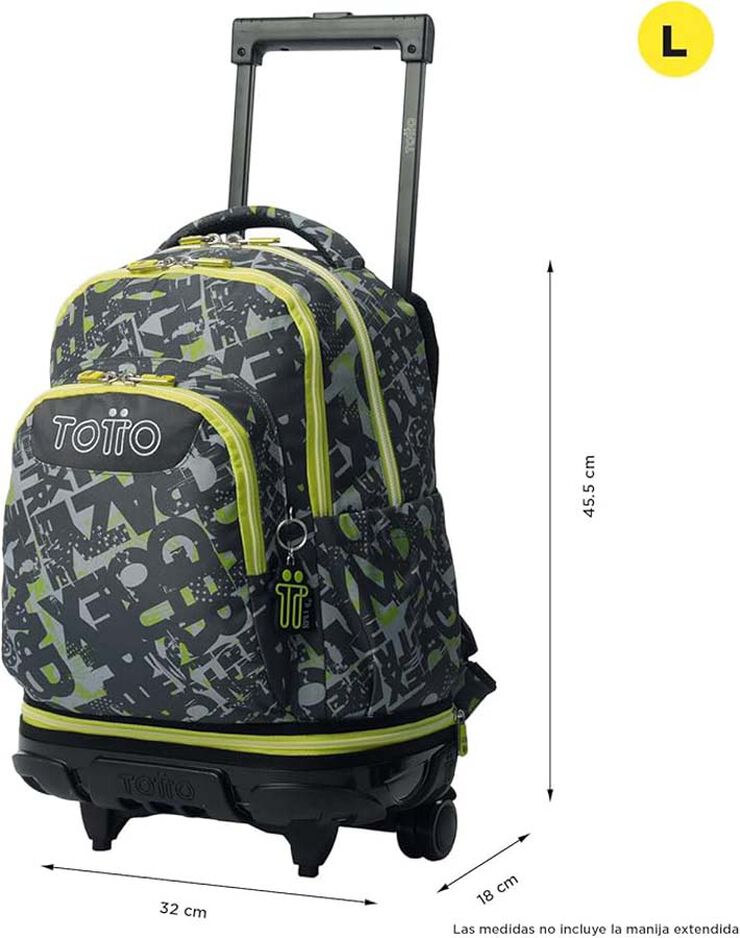 Motxilla amb rodes desmuntable Totto Tiza Texgrunge