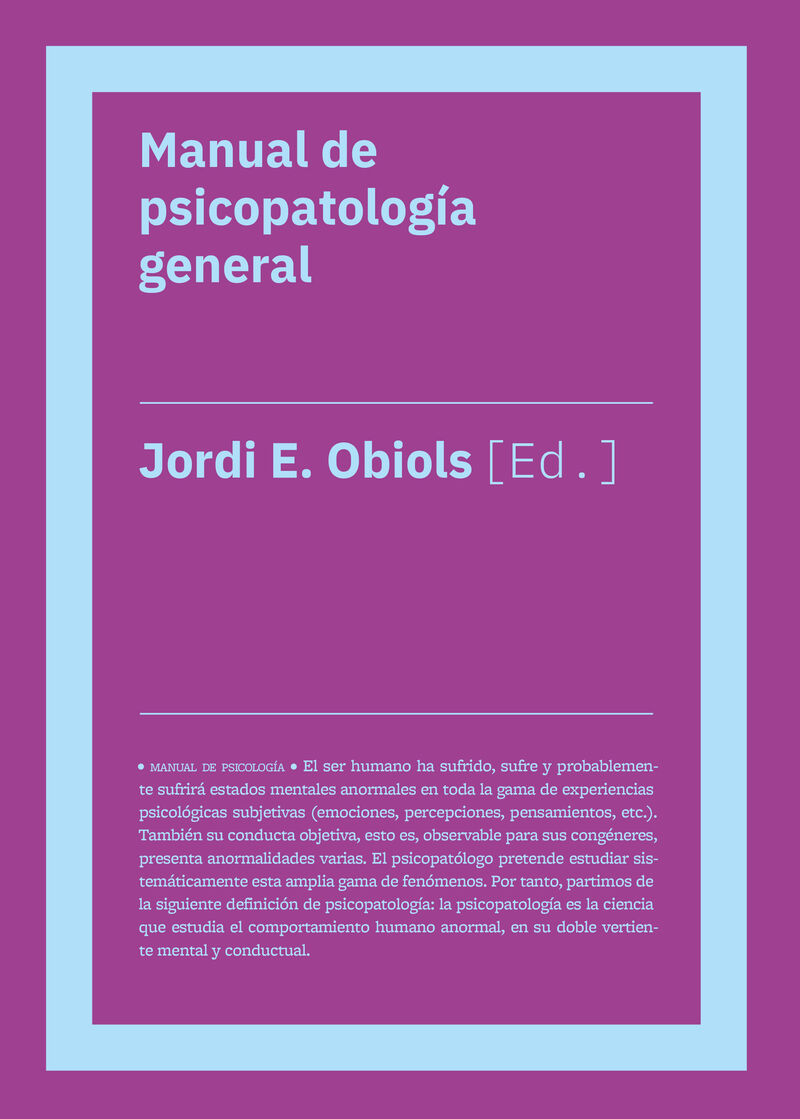 Manual de psicopatolog&iacute;a general