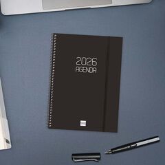 Agenda Finocam Opaque E10 sem/vista vertical cat 2026 negro