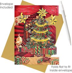 Postal Swing Navidad Árbol de Navidad